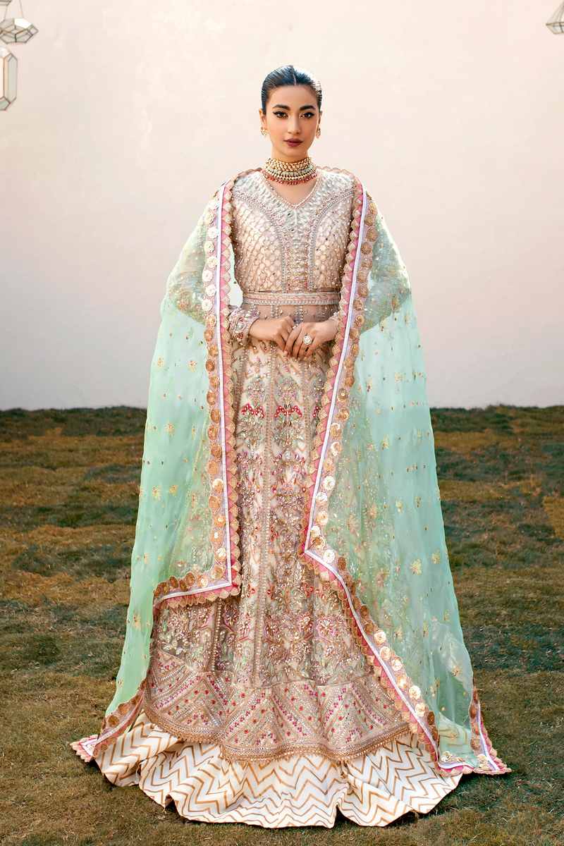 Ezra | Wedding Collection | Sage - Pakistani Designer Dress - by Ezra | Type: Bridal - 100% Original at Saira Sultan