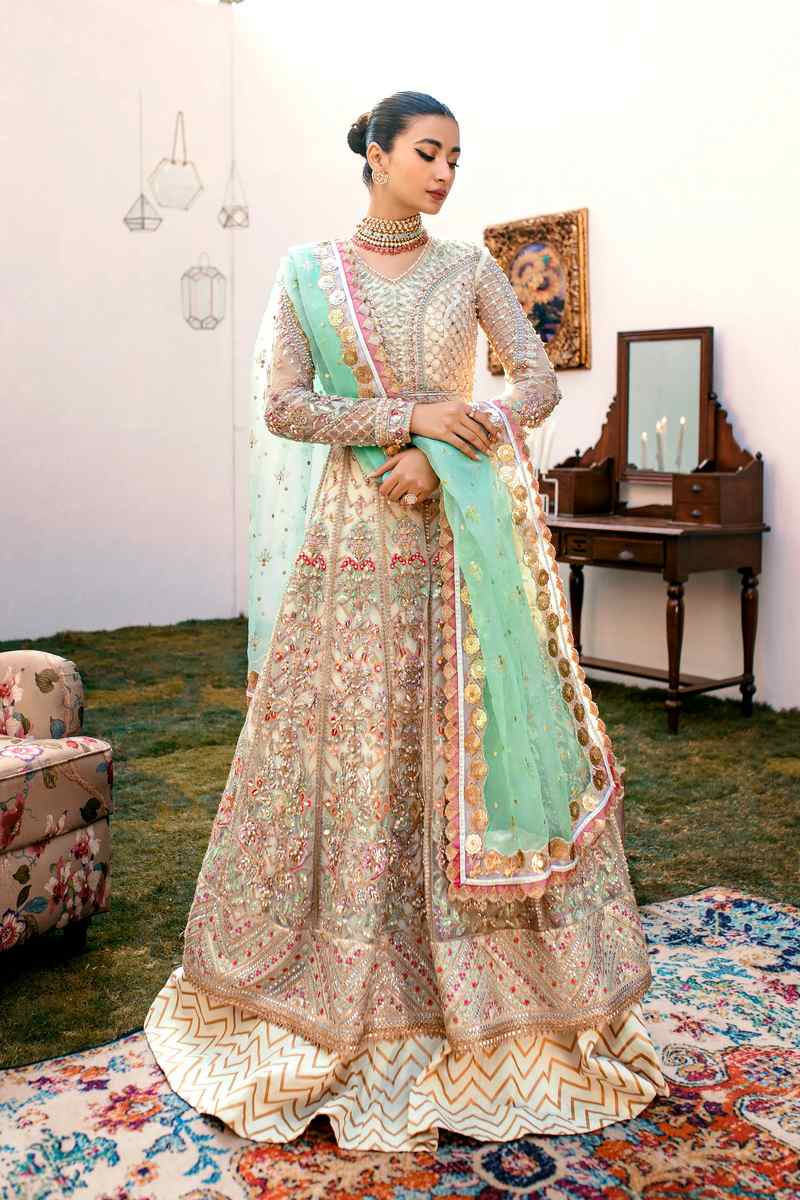 Ezra | Wedding Collection | Sage - Pakistani Designer Dress - by Ezra | Type: Bridal - 100% Original at Saira Sultan