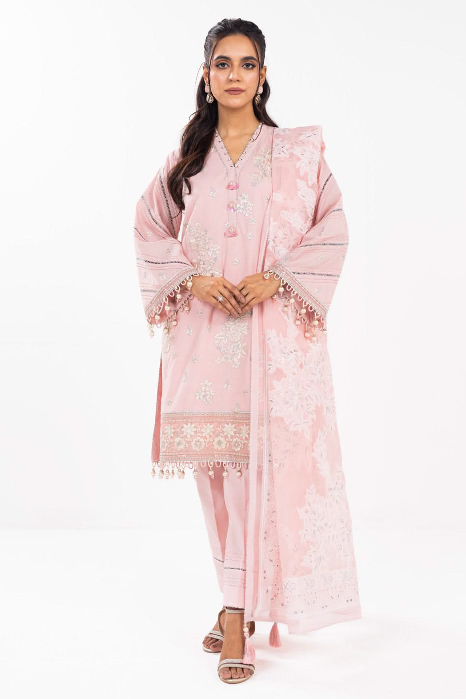 AlKaram | Festive Summer 25 | FC-13F-25-Baby Pink XS Baby Pink Lawn