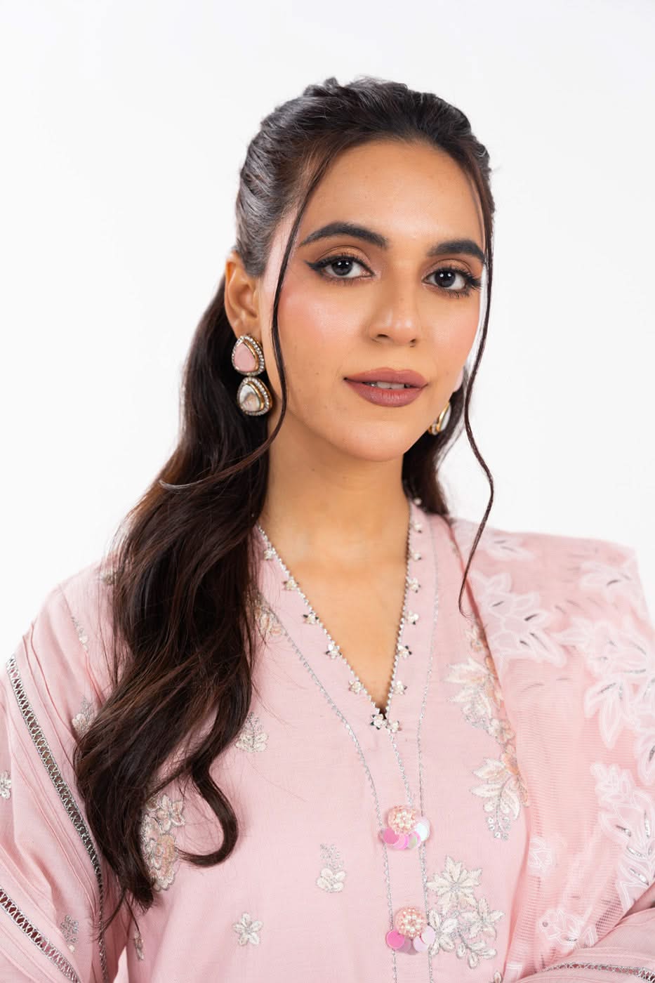AlKaram | Festive Summer 25 | FC-13F-25-Baby Pink L Baby Pink Lawn