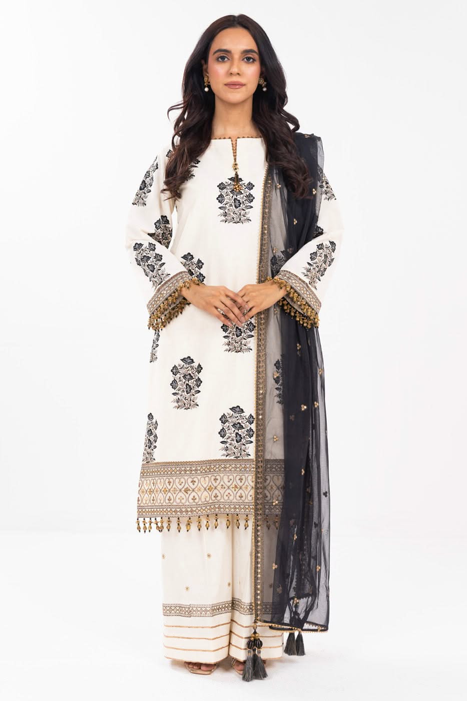 AlKaram | Festive Summer 25 | FC-30M-25-Off White XS Off White Cotton Silk