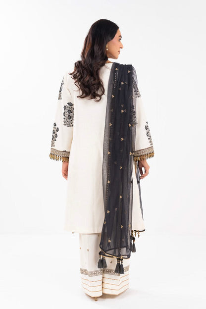 AlKaram | Festive Summer 25 | FC-30M-25-Off White S Off White Cotton Silk