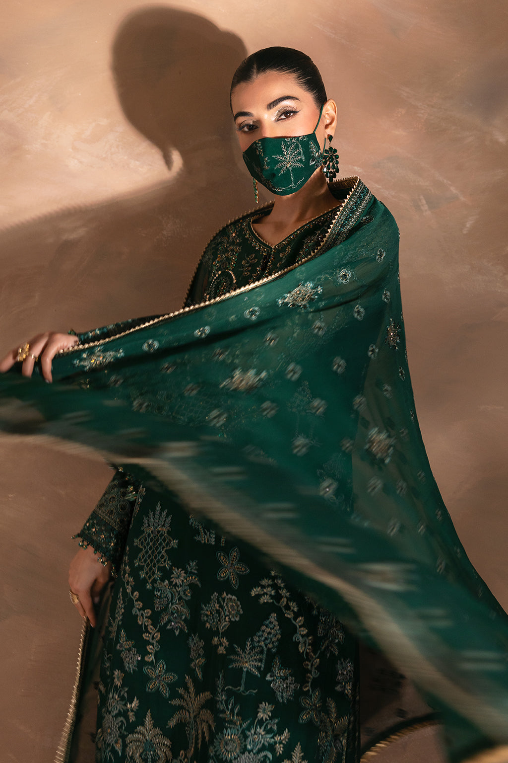 Flossie | Laconic Formals | FE - 901 A Custom Size Bottle Green Chiffon