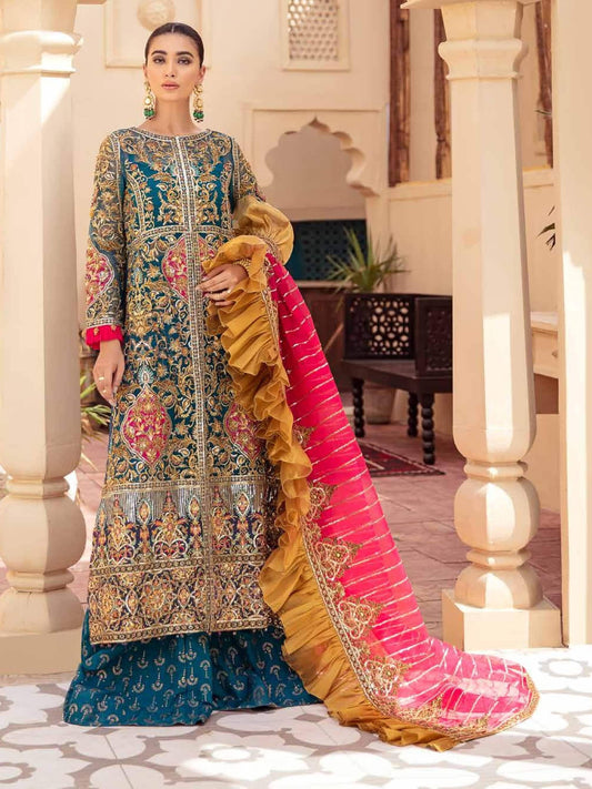 Maryum N Maria | Freesia Wedding Chiffon | FH-07 XS Teal Blue