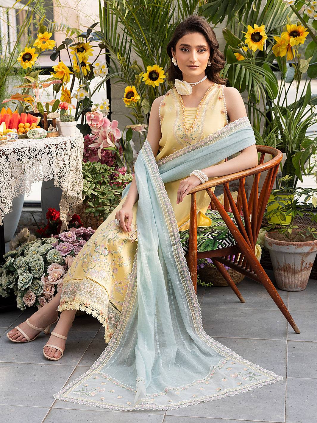 Izel | Meadow Muse Embroidered Lawn 25 | FLEURIS - Pakistani Designer Dress - by Izel | Type: Ladies Clothes - 100% Original at Saira Sultan