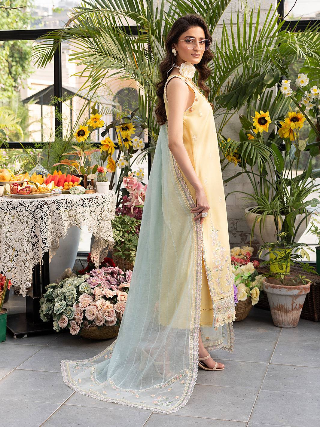 Izel | Meadow Muse Embroidered Lawn 25 | FLEURIS - Pakistani Designer Dress - by Izel | Type: Ladies Clothes - 100% Original at Saira Sultan