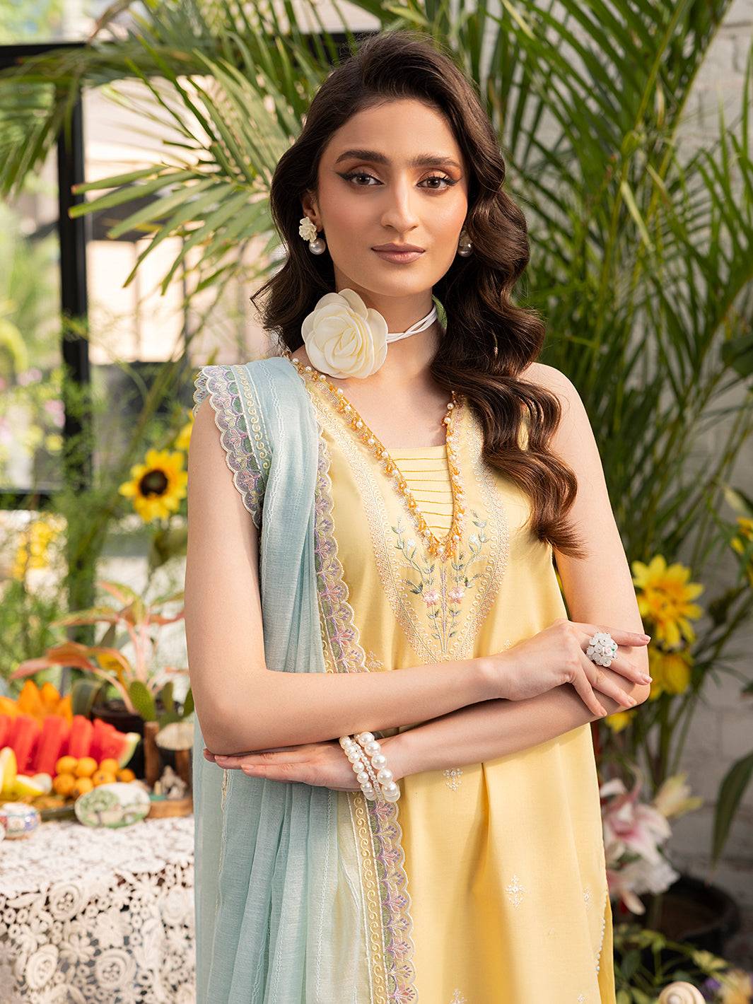Izel | Meadow Muse Embroidered Lawn 25 | FLEURIS - Pakistani Designer Dress - by Izel | Type: Ladies Clothes - 100% Original at Saira Sultan