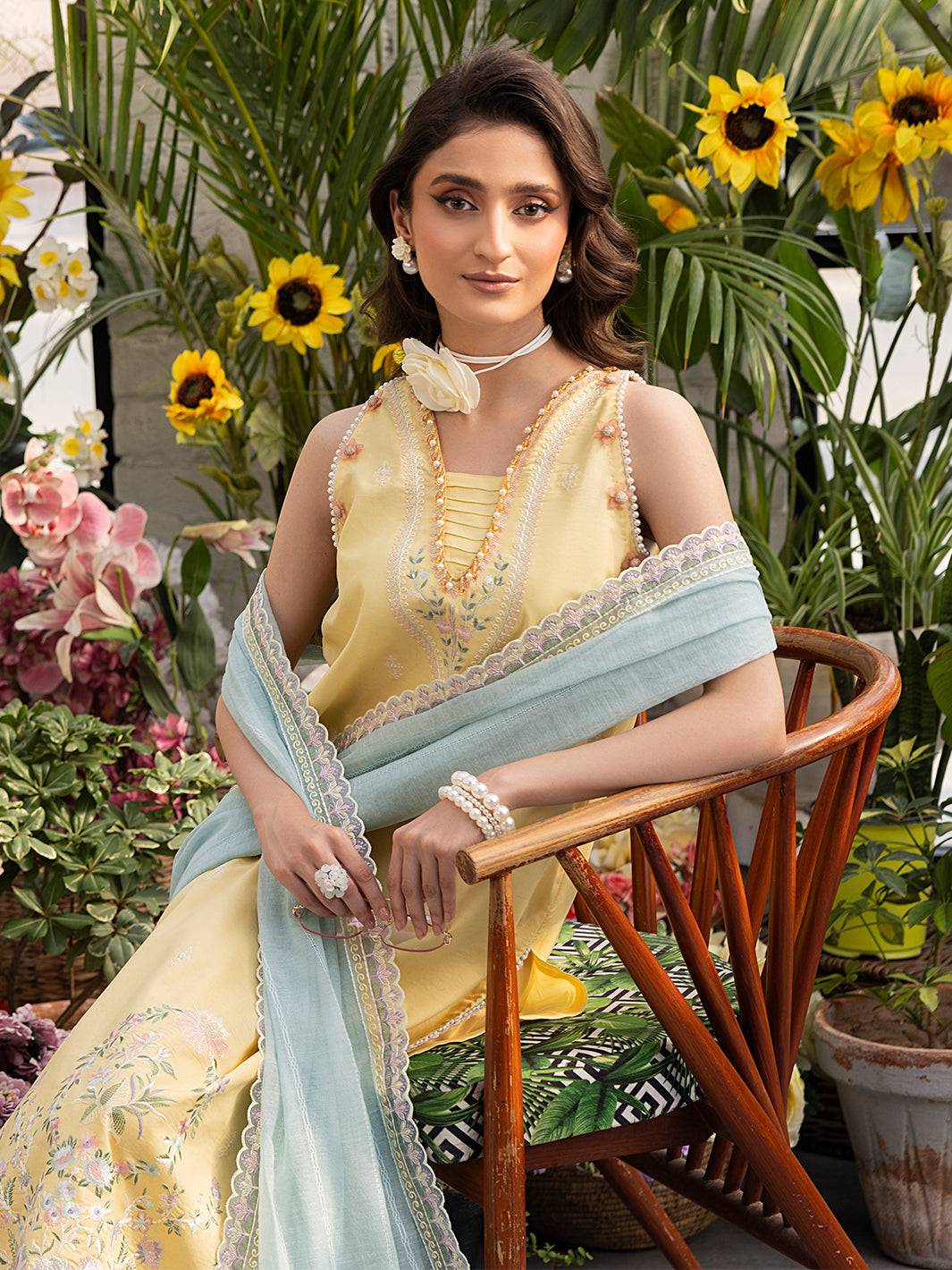 Izel | Meadow Muse Embroidered Lawn 25 | FLEURIS - Pakistani Designer Dress - by Izel | Type: Ladies Clothes - 100% Original at Saira Sultan