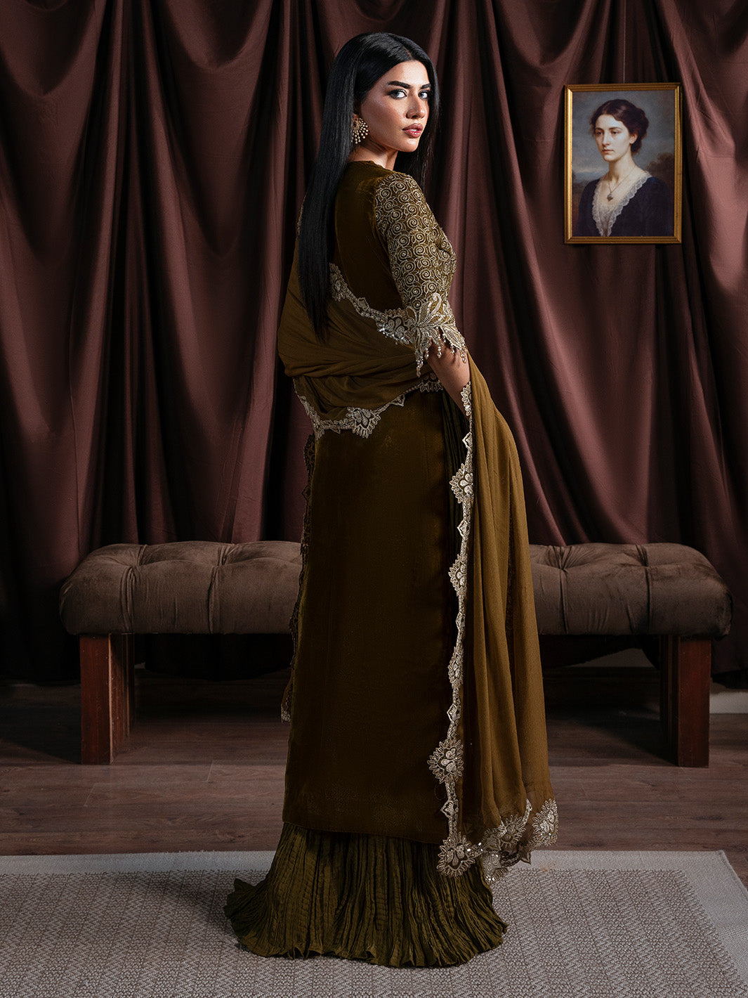 Faiza Faisal | Solene Luxury Velvets | EVANIA by Faiza Faisal - Designer Dress  - Type : Ladies Clothes - Available at Saira Sultan - 100% Original 