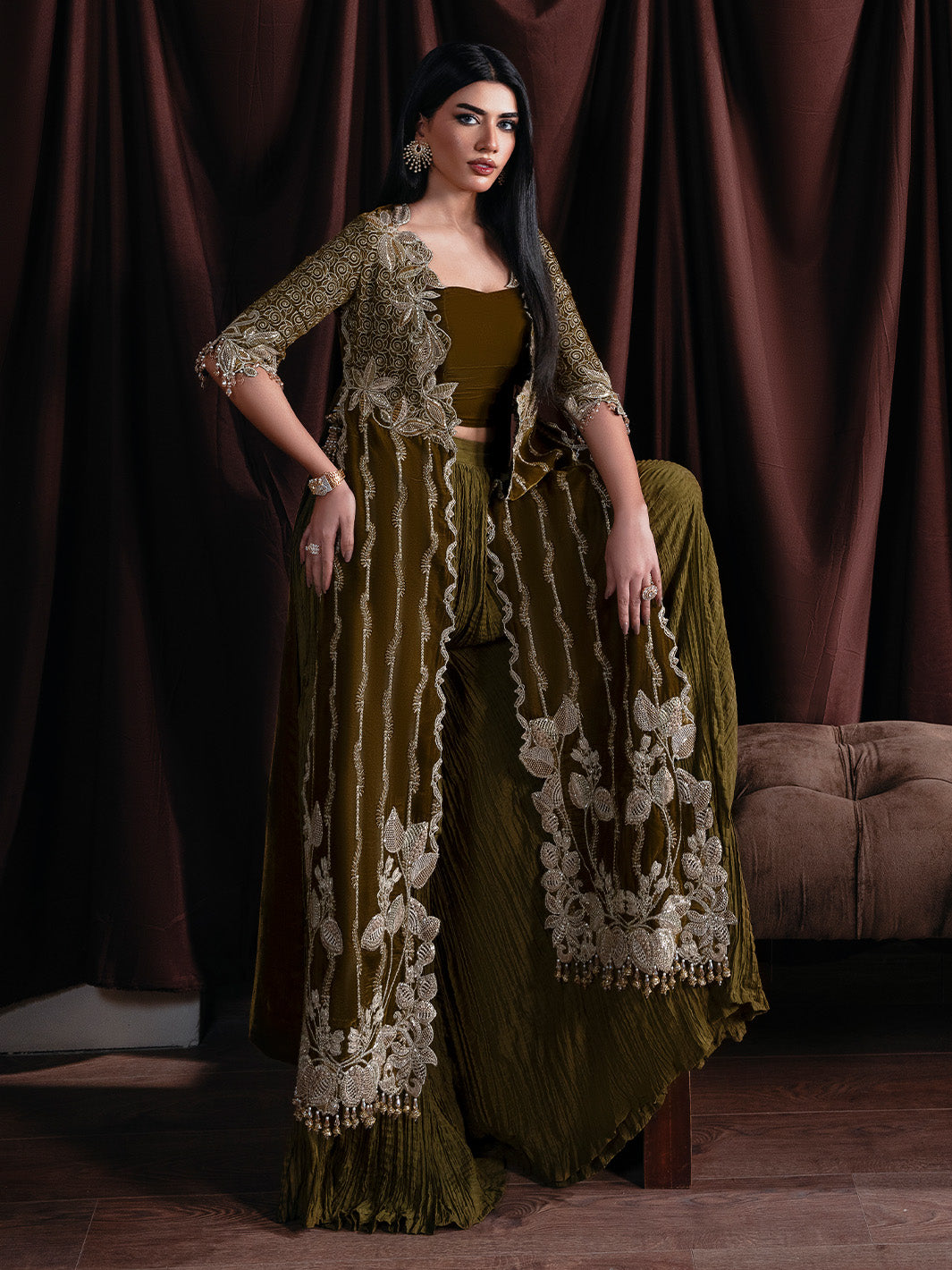 Faiza Faisal | Solene Luxury Velvets | EVANIA by Faiza Faisal - Designer Dress  - Type : Ladies Clothes - Available at Saira Sultan - 100% Original 
