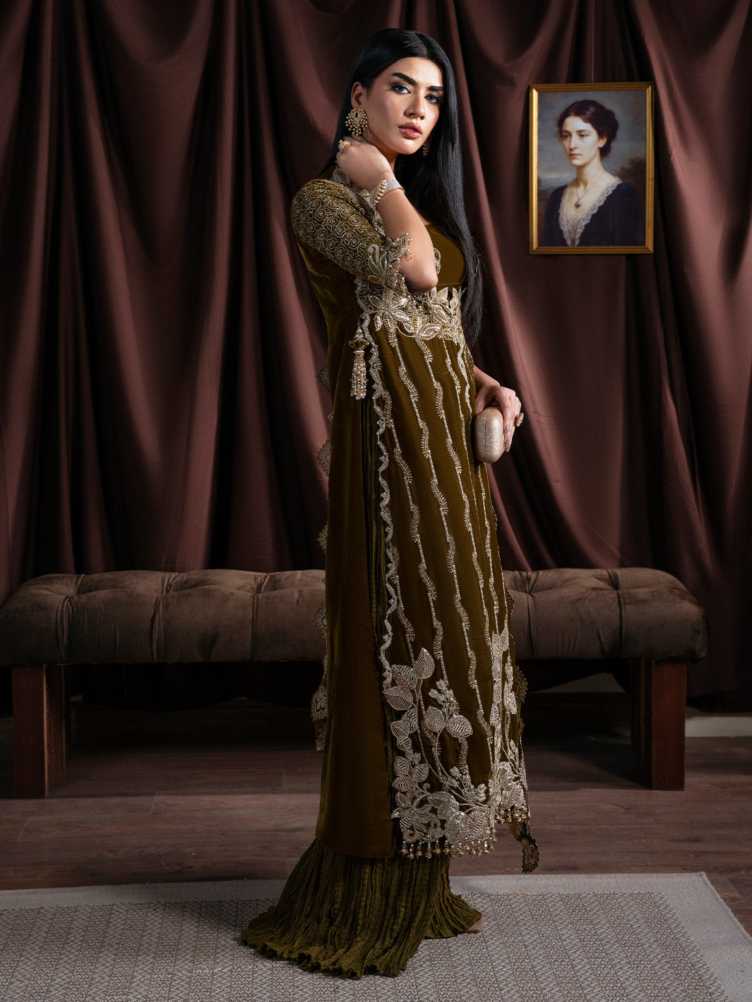 Faiza Faisal | Solene Luxury Velvets | EVANIA by Faiza Faisal - Designer Dress  - Type : Ladies Clothes - Available at Saira Sultan - 100% Original 