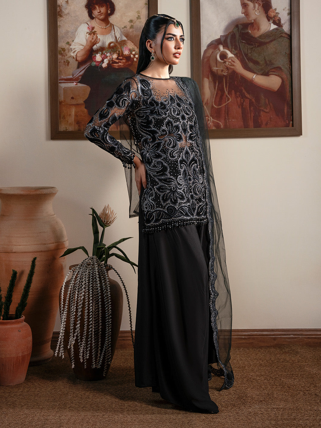 Faiza Faisal | Solene Luxury Velvets | NOIR by Faiza Faisal - Designer Dress  - Type : Ladies Clothes - Available at Saira Sultan - 100% Original 