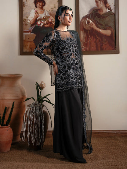 Faiza Faisal | Solene Luxury Velvets | NOIR by Faiza Faisal - Designer Dress  - Type : Ladies Clothes - Available at Saira Sultan - 100% Original 