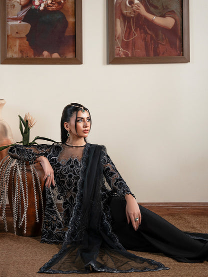 Faiza Faisal | Solene Luxury Velvets | NOIR by Faiza Faisal - Designer Dress  - Type : Ladies Clothes - Available at Saira Sultan - 100% Original 