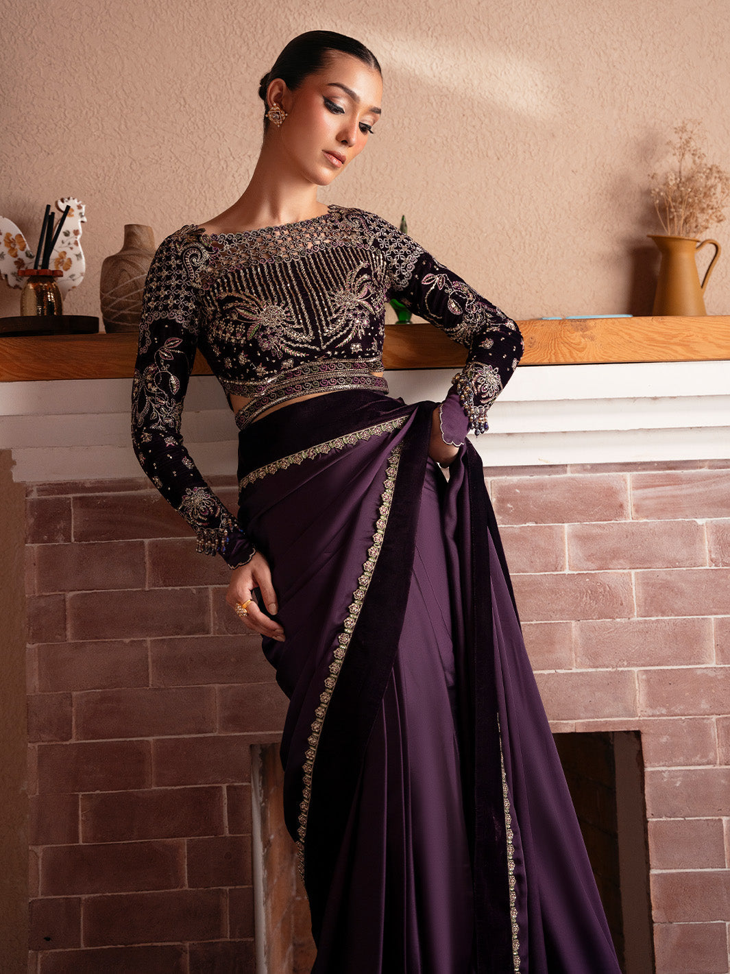 Faiza Faisal | Solene Luxury Velvets | VELORA by Faiza Faisal - Designer Dress  - Type : Ladies Clothes - Available at Saira Sultan - 100% Original 