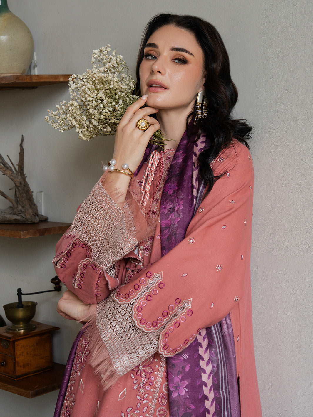 Faiza Faisal | Dastaan Khaddar 25 | ROSEATE by Faiza Faisal - Designer Dress  - Type : Ladies Clothes - Available at Saira Sultan - 100% Original 