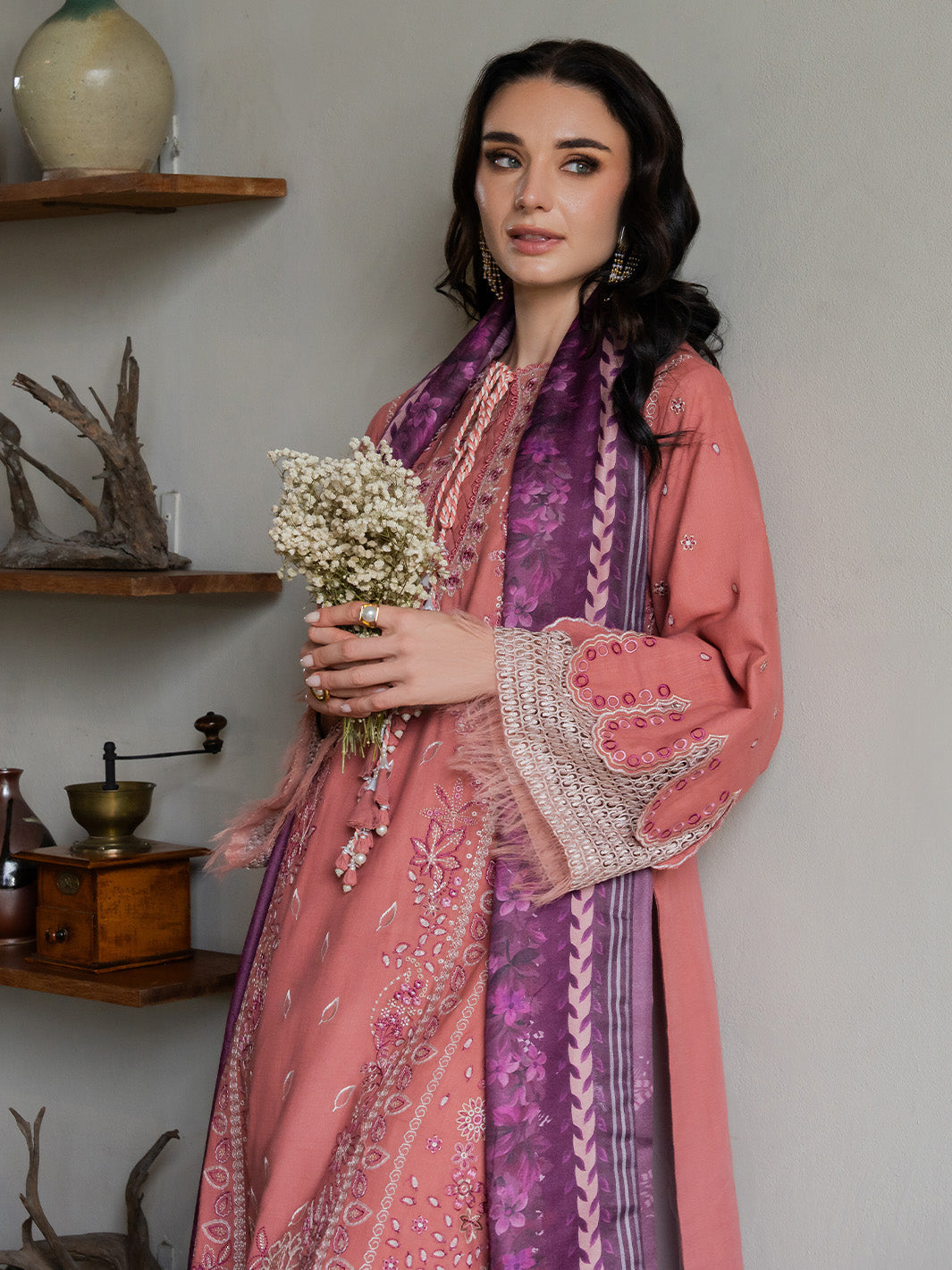 Faiza Faisal | Dastaan Khaddar 25 | ROSEATE by Faiza Faisal - Designer Dress  - Type : Ladies Clothes - Available at Saira Sultan - 100% Original 