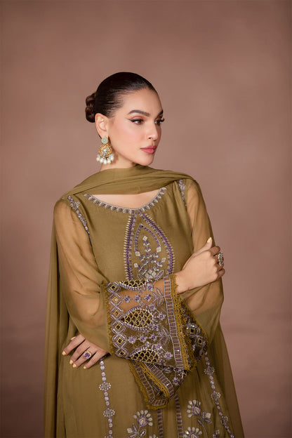 Flossie | Studio RTW | TANSY GREEN L Olive Green Chiffon