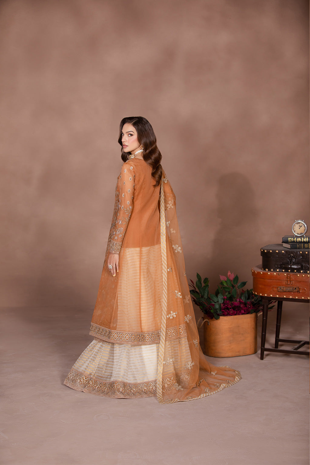 Flossie | Studio RTW | FAWN BROWN S Copper Organza
