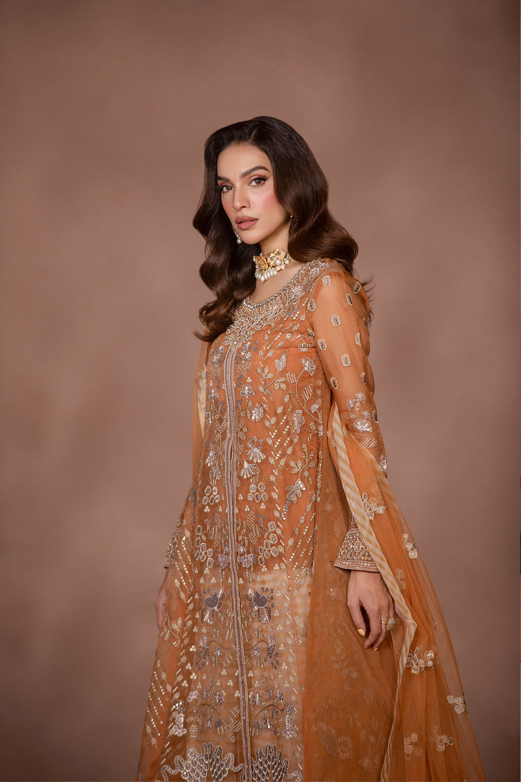 Flossie | Studio RTW | FAWN BROWN M Copper Organza