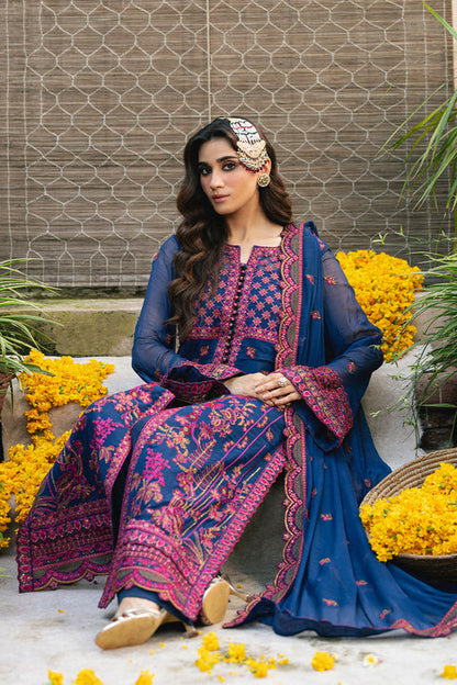 Maryum N Maria | Gulnaar Formals | 3 Piece Embroidered Chiffon ROKSANA - FSU5653 - Pakistani Designer Dress - by Maryum N Maria - Type : Ladies Clothes - 100% Original at Saira Sultan