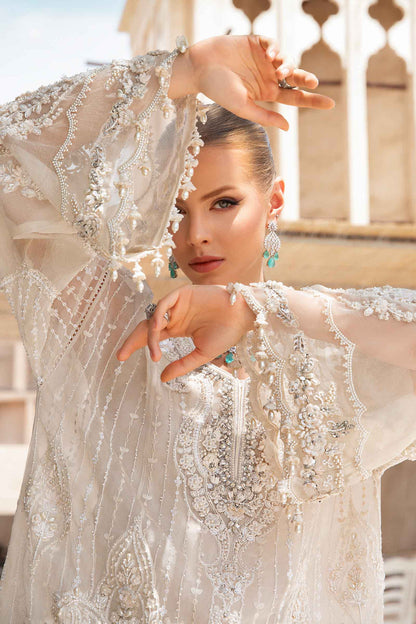 Maria B | Bridal Formals | Pearla M Off White Pure Organza