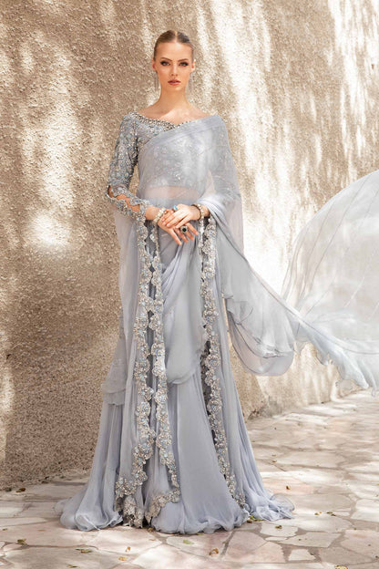 Maria B | Bridal Formals | Freya L Gray Pure Chiffon