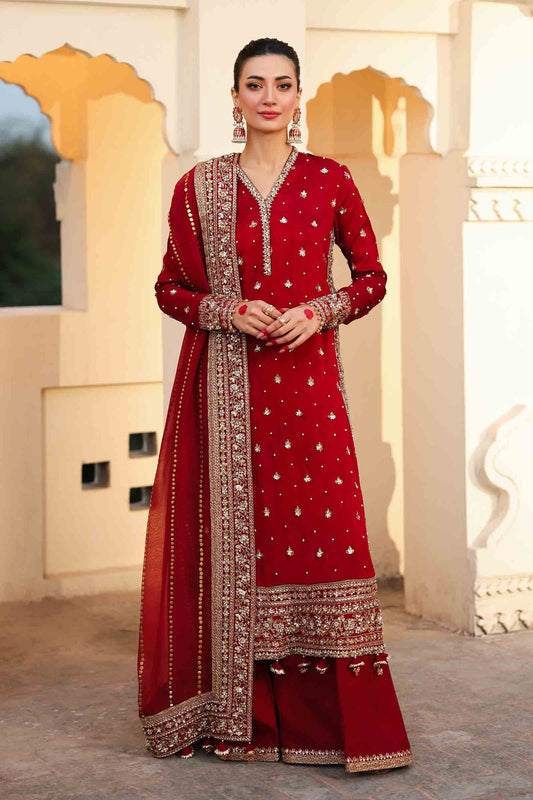 Maria B | Bridal Formals | Shahzadi Khanum XS Maroon Raw Silk