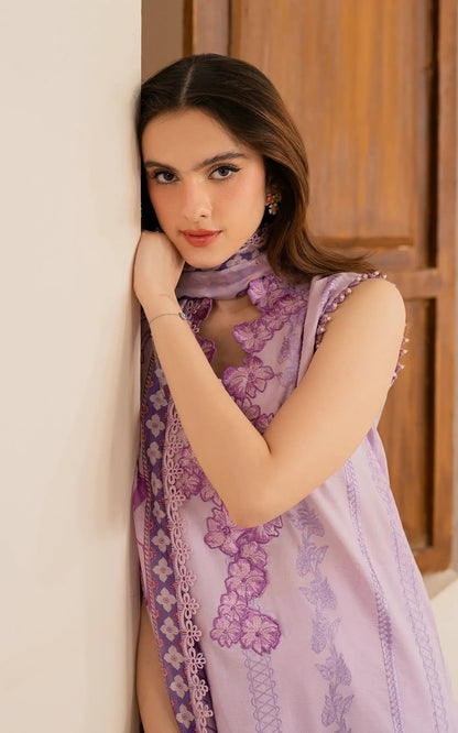 Asifa and Nabeel | Meraki Vintage 25 | Faakhta (MVL25-17) M Lilac Lawn