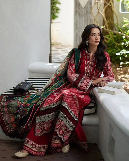 Faiza Saqlain | Liliana Luxury Lawn 24 | Sivana - Pakistani Designer Dress - by Faiza Saqlain | Type: Luxury - 100% Original at Saira Sultan