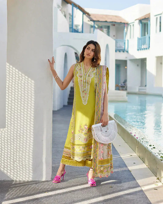 Faiza Saqlain | Liliana Luxury Lawn 24 | Estera - Pakistani Designer Dress - by Faiza Saqlain | Type: Luxury - 100% Original at Saira Sultan