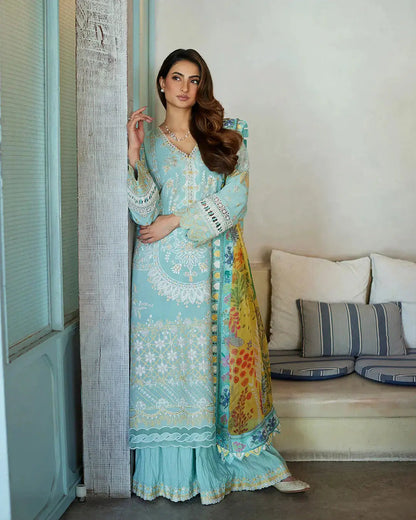 Faiza Saqlain | Liliana Luxury Lawn 24 | Galina - Pakistani Designer Dress - by Faiza Saqlain | Type: Luxury - 100% Original at Saira Sultan