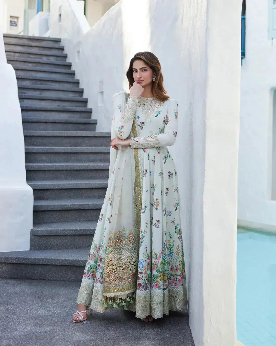 Faiza Saqlain | Liliana Luxury Lawn 24 | Avelina - Pakistani Designer Dress - by Faiza Saqlain | Type: Luxury - 100% Original at Saira Sultan