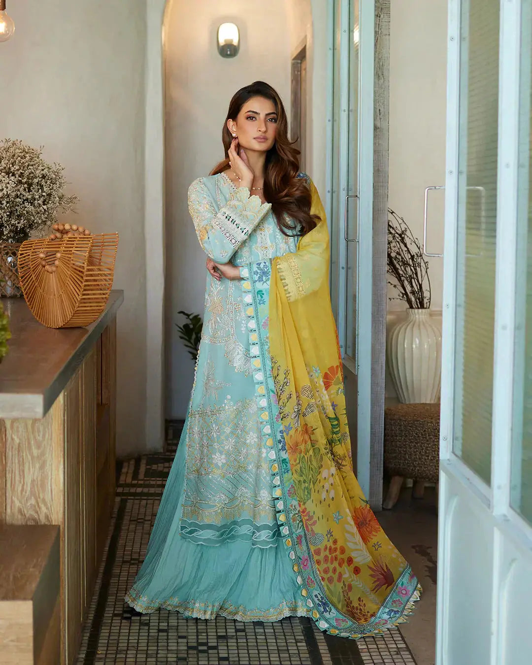 Faiza Saqlain | Liliana Luxury Lawn 24 | Galina - Pakistani Designer Dress - by Faiza Saqlain | Type: Luxury - 100% Original at Saira Sultan