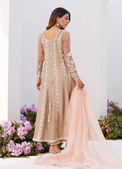 Farah Talib Aziz | Zaza Luxe Pret 24 | CHARLENE SAND EMBROIDERED KALIDAAR WITH DUPATTA - Pakistani Designer Dress - by Farah Talib Aziz | Type: Luxury - 100% Original at Saira Sultan