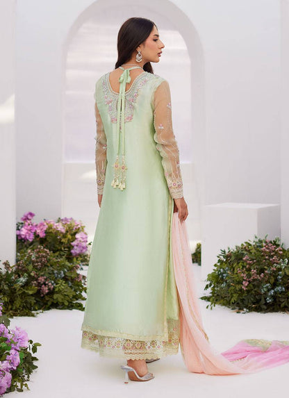 Farah Talib Aziz | Zaza Luxe Pret 24 | COLLETTE MINT OMBRE EMBELLISHED COLUMN SHIRT WITH KALIDAAR WITH EMBROIDERED SLIP - Pakistani Designer Dress - by Farah Talib Aziz | Type: Luxury - 100% Original at Saira Sultan