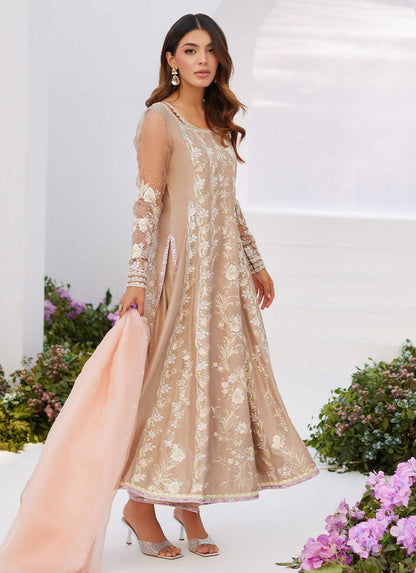 Farah Talib Aziz | Zaza Luxe Pret 24 | CHARLENE SAND EMBROIDERED KALIDAAR WITH DUPATTA - Pakistani Designer Dress - by Farah Talib Aziz | Type: Luxury - 100% Original at Saira Sultan