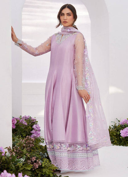 Farah Talib Aziz | Zaza Luxe Pret 24 | MANON LILAC EMBELLISHED RAW SILK KALIDAAR - Pakistani Designer Dress - by Farah Talib Aziz | Type: Luxury - 100% Original at Saira Sultan