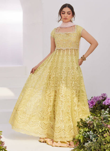 Farah Talib Aziz | Zaza Luxe Pret 24 | REINE KIWI EMBROIDERED EMBELLISHED KALIDAAR - Pakistani Designer Dress - by Farah Talib Aziz | Type: Luxury - 100% Original at Saira Sultan
