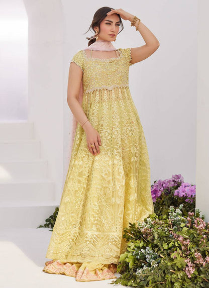 Farah Talib Aziz | Zaza Luxe Pret 24 | REINE KIWI EMBROIDERED EMBELLISHED KALIDAAR - Pakistani Designer Dress - by Farah Talib Aziz | Type: Luxury - 100% Original at Saira Sultan