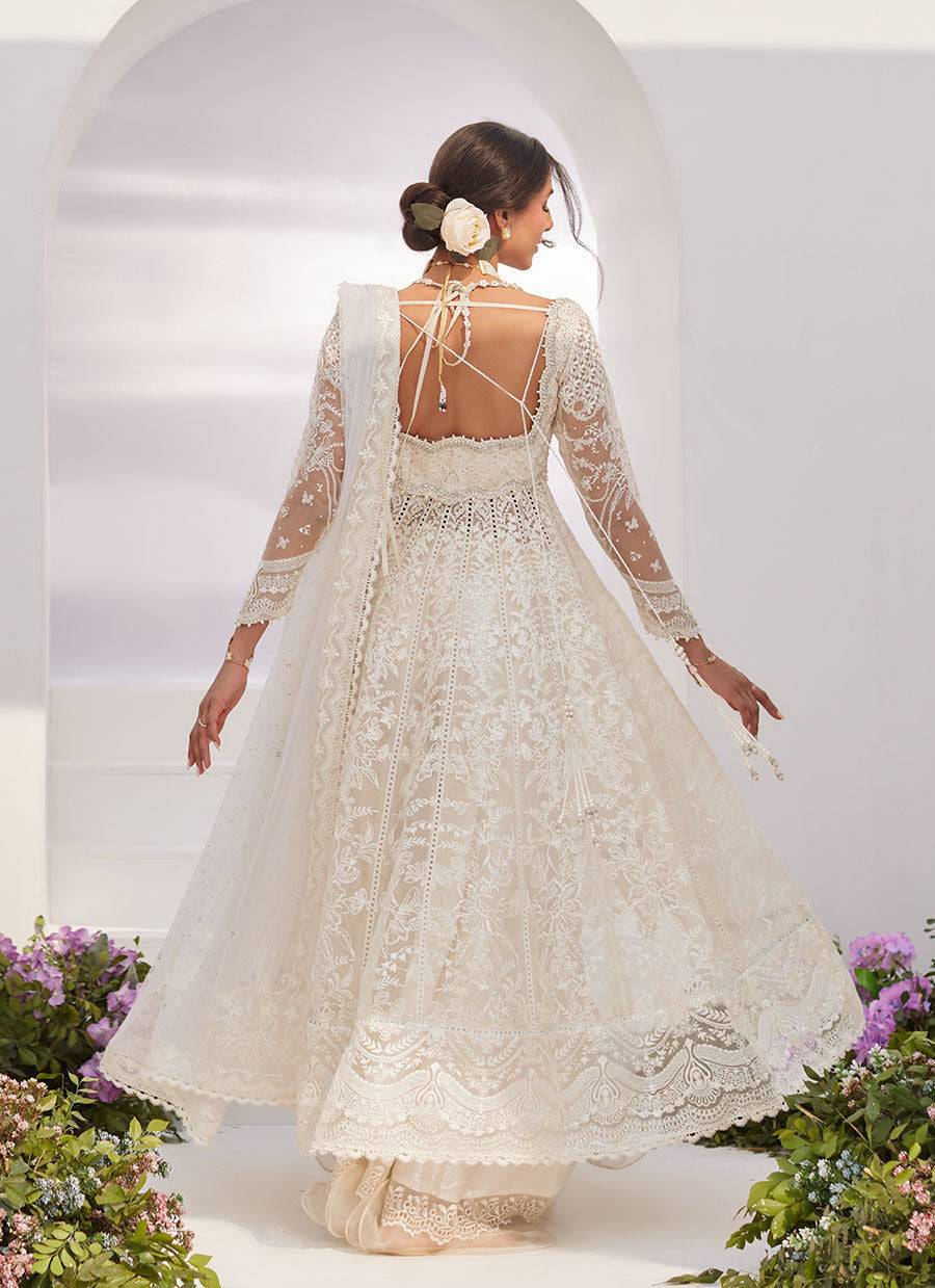 Farah Talib Aziz | Zaza Luxe Pret 24 | MAELLE IVORY EMBROIDERED AND EMBELLISHED KALIDAAR - Pakistani Designer Dress - by Farah Talib Aziz | Type: Luxury - 100% Original at Saira Sultan