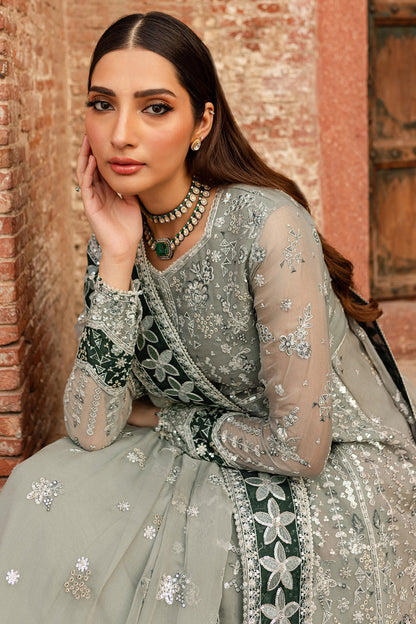 Farasha | Ritzier Wedding Formals | Grey Veil Custom Size Cloud Gray Chiffon