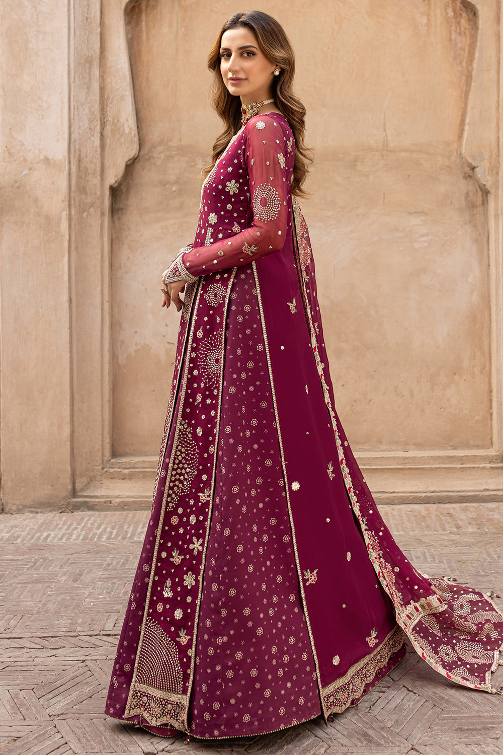 Farasha | Ritzier Wedding Formals | Scarlet Charm Custom Size Maroon Chiffon