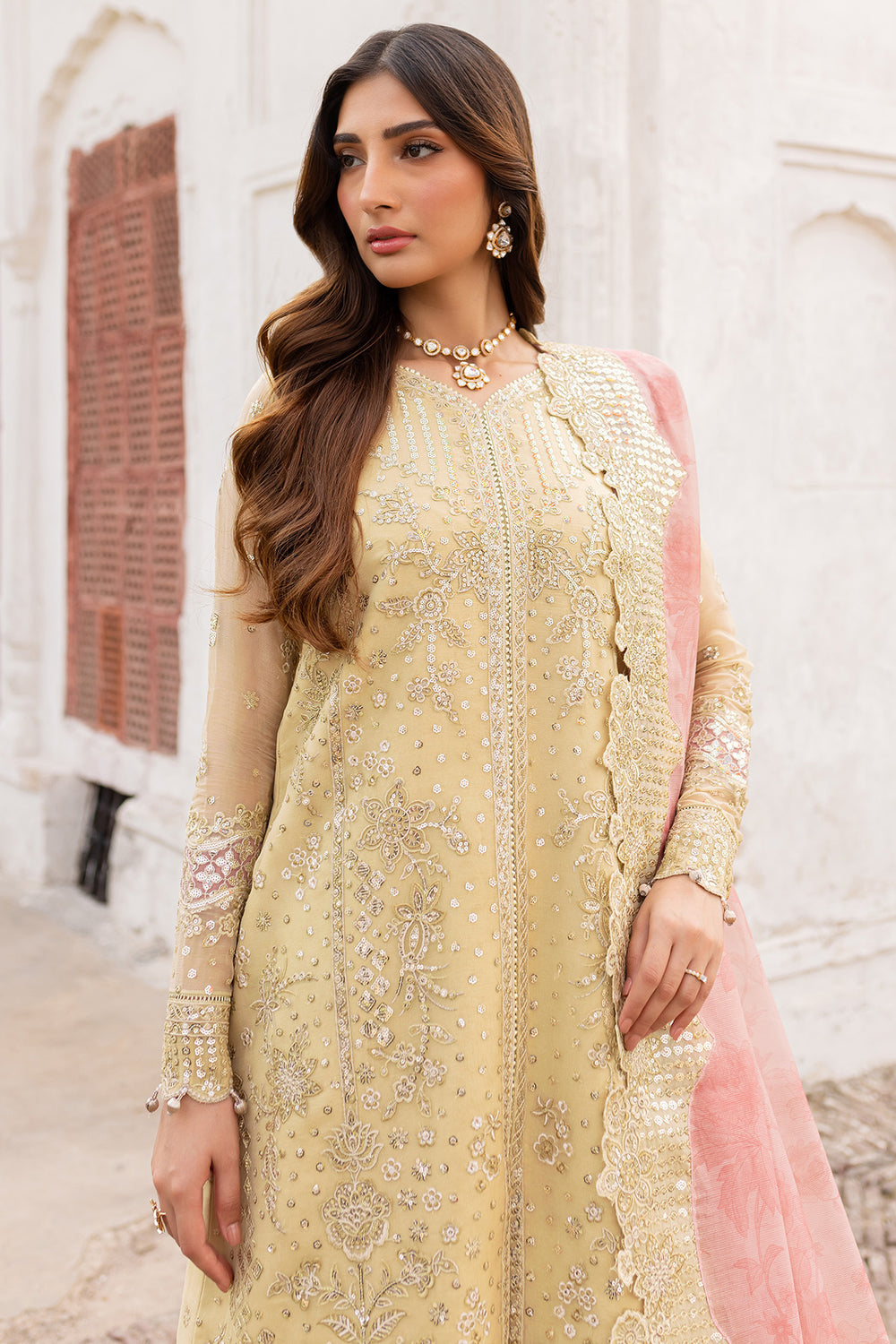 Farasha | Ritzier Wedding Formals | Marigold Bliss Custom Size Pastel Yellow Chiffon