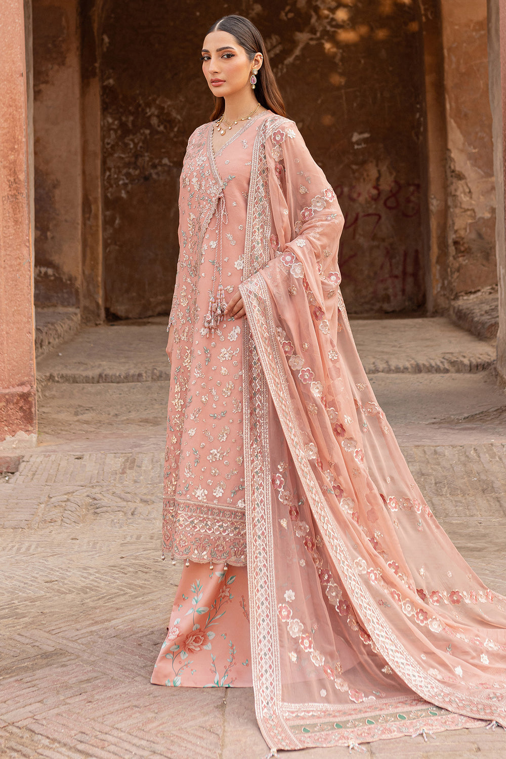 Farasha | Ritzier Wedding Formals | Peach Bell XL Pale Peach Chiffon