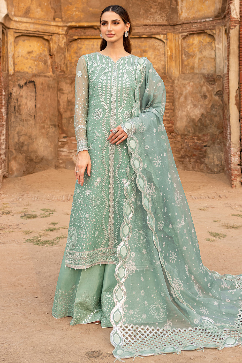Farasha | Ritzier Wedding Formals | Ocean Light XS Chiffon Mint Green