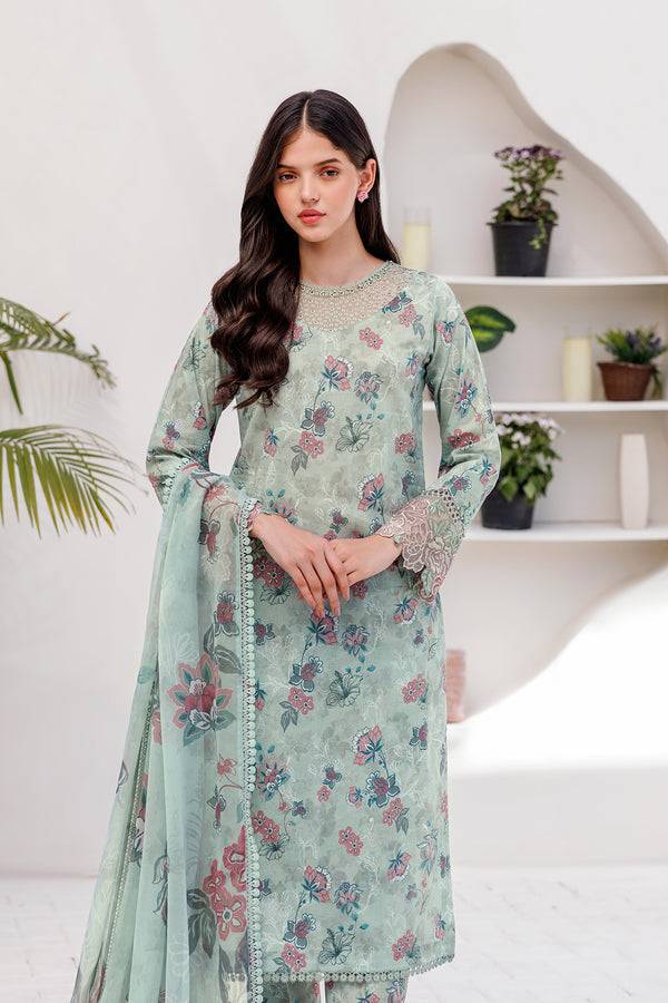 Farasha | Printed Essentials | MINT BREEZE - Pakistani Designer Dress - by Farasha | Type: Luxury - 100% Original at Saira Sultan
