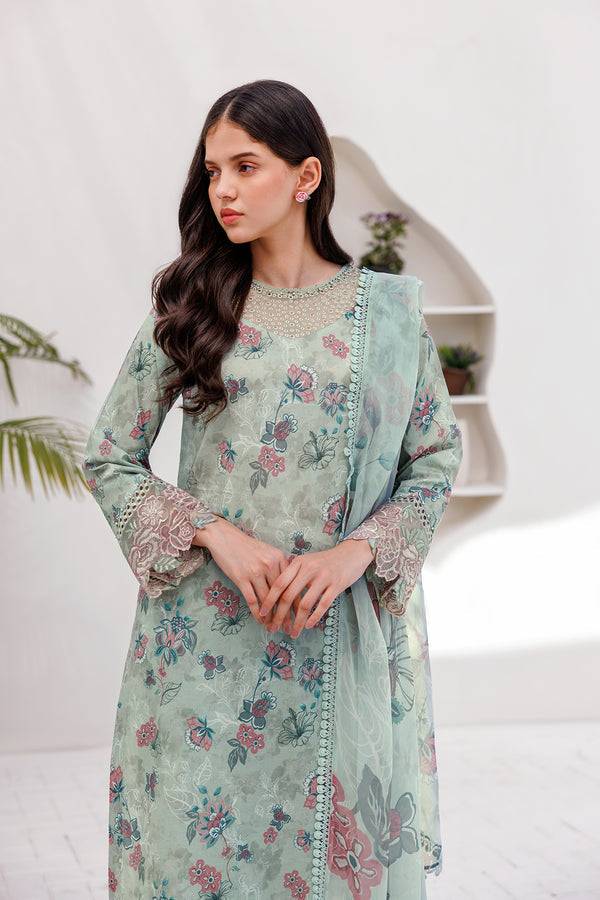 Farasha | Printed Essentials | MINT BREEZE - Pakistani Designer Dress - by Farasha | Type: Luxury - 100% Original at Saira Sultan