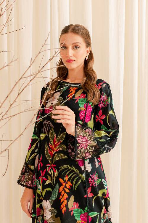 Farasha | Printed Essentials | EBONY PASSION - Pakistani Designer Dress - by Farasha | Type: Luxury - 100% Original at Saira Sultan