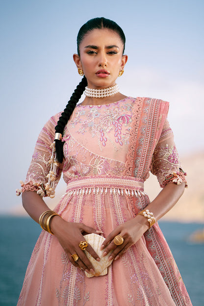 AJR Couture | Dastan Luxury Lawn 25 | Flair M Pink Net